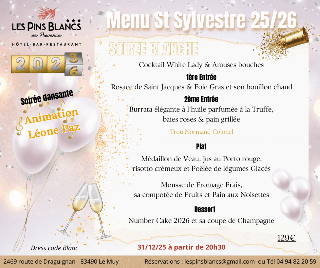 menu st sylvestre