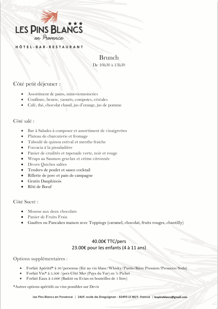 Mariage 26 Brunch a 40E page1