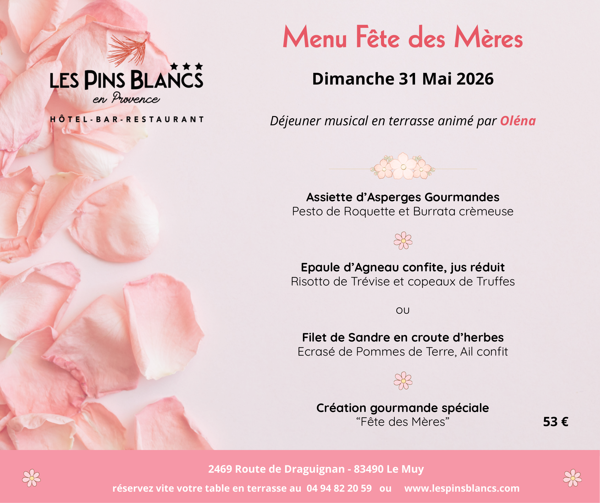 Menu Fete des Meres 1