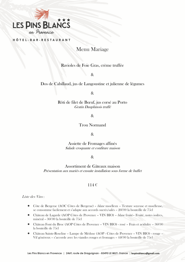 Mariage 26 Menu 2 page1