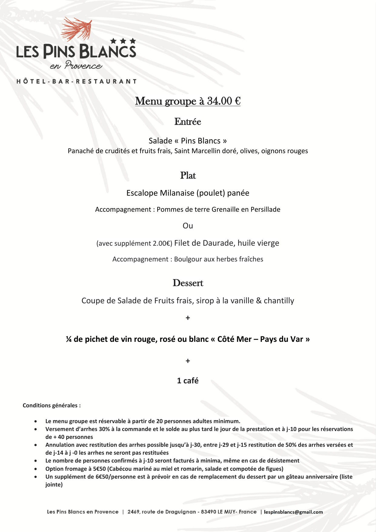 Menu groupe 1