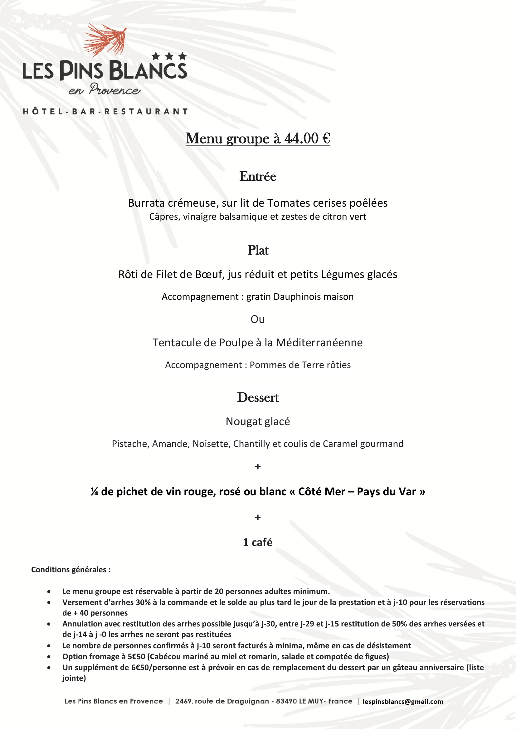 MENUS DE GROUPE 3 Menu groupe 3